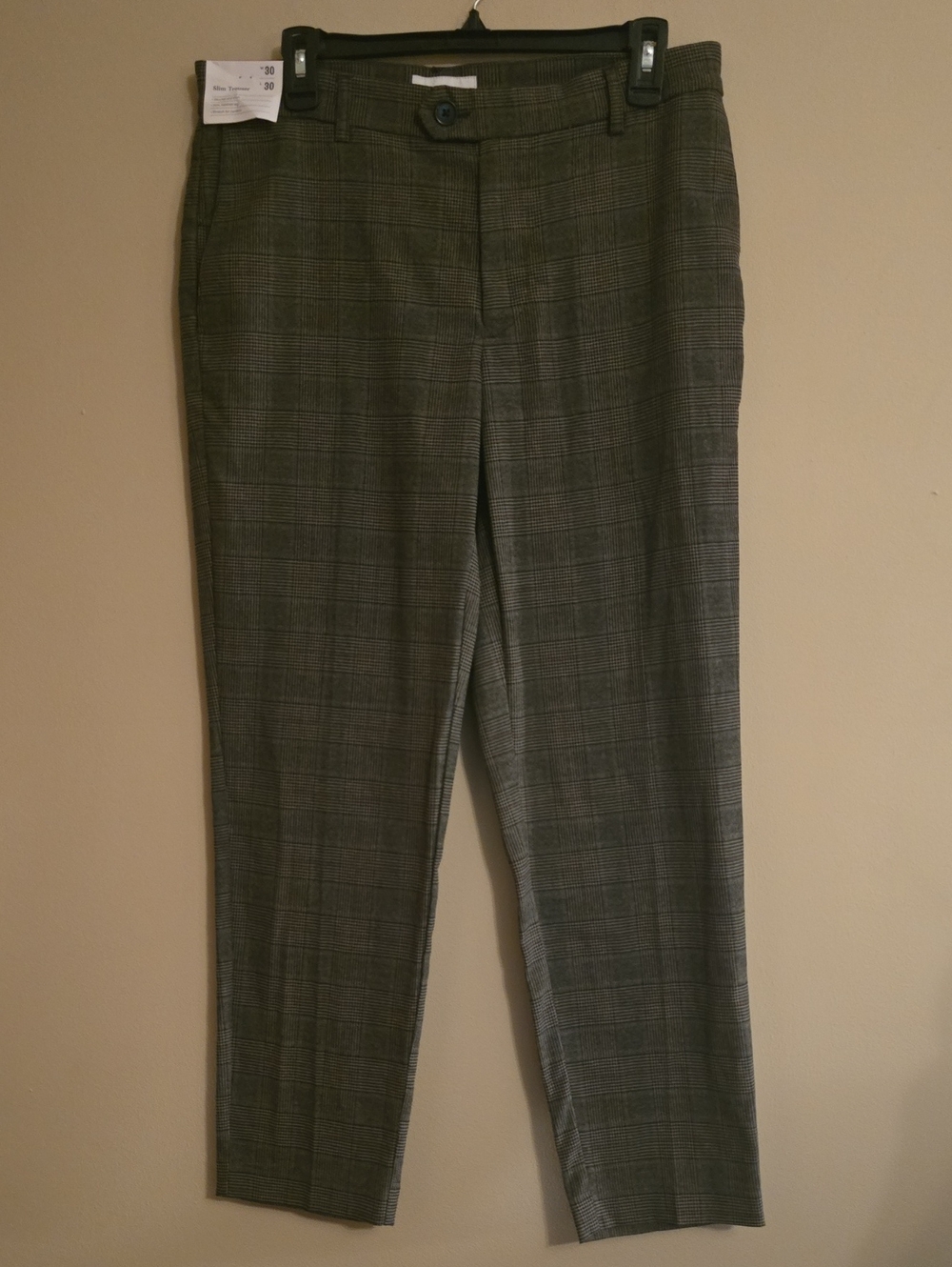 New Goodfellow Men's 30x30 Gray Rust Black Plaid Dress Pant Trouser